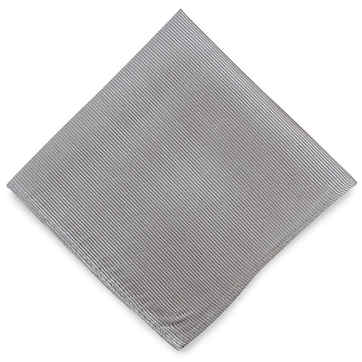 Pocket square silk repp grey