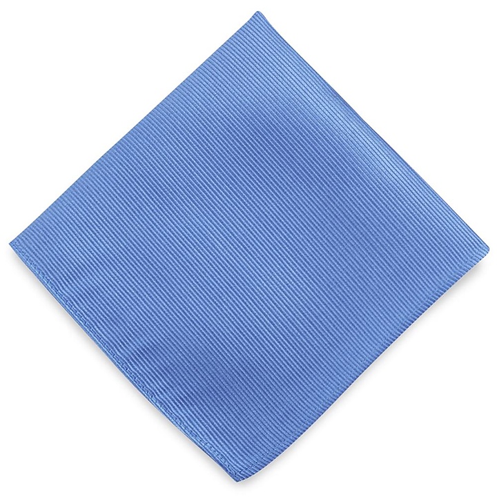 Pocket square silk repp ice blue