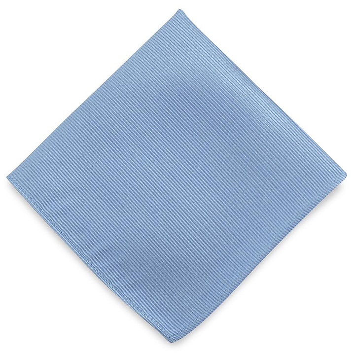 Pocket square silk repp light blue