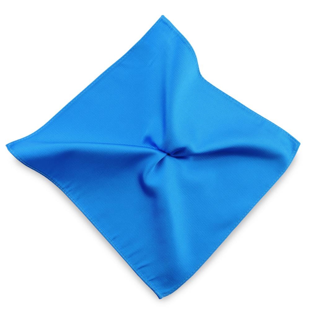pocket square silk repp process blue - 1