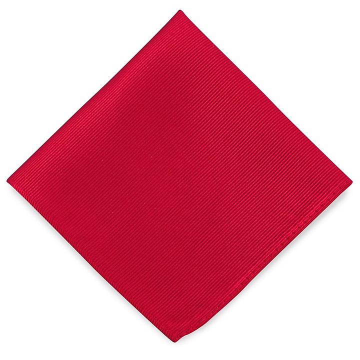 Pocket square silk repp red