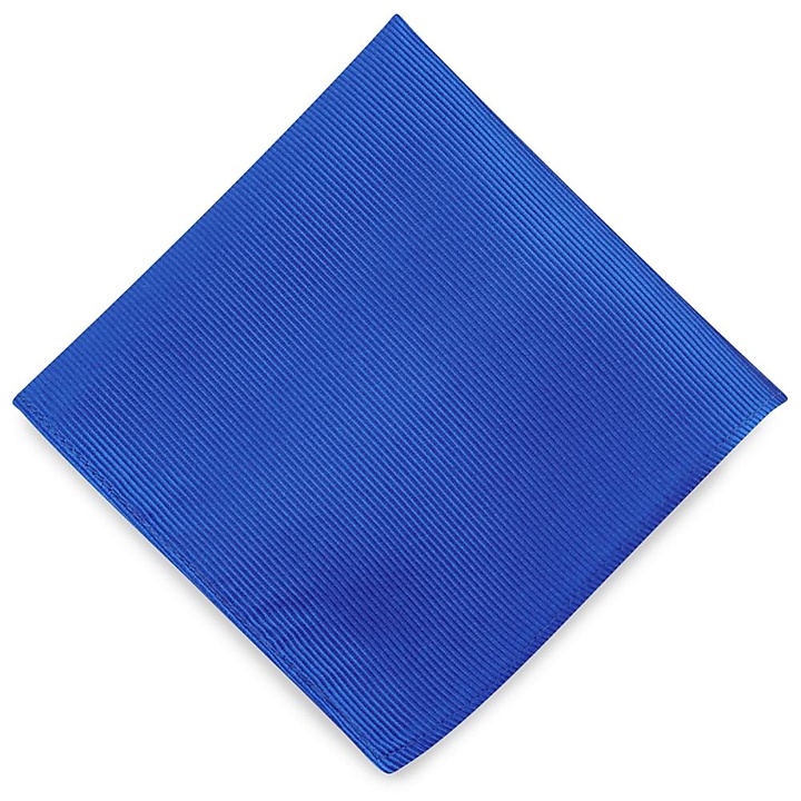 Pocket square silk repp royal blue