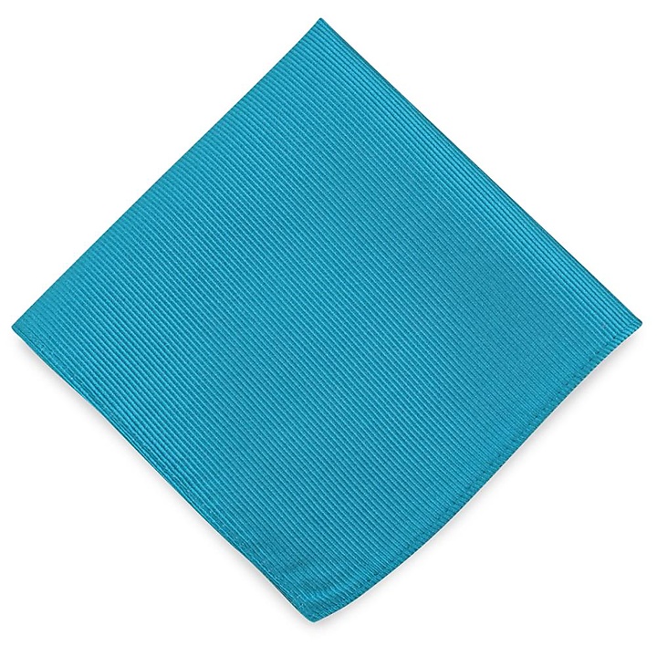Pocket square silk repp turquoise
