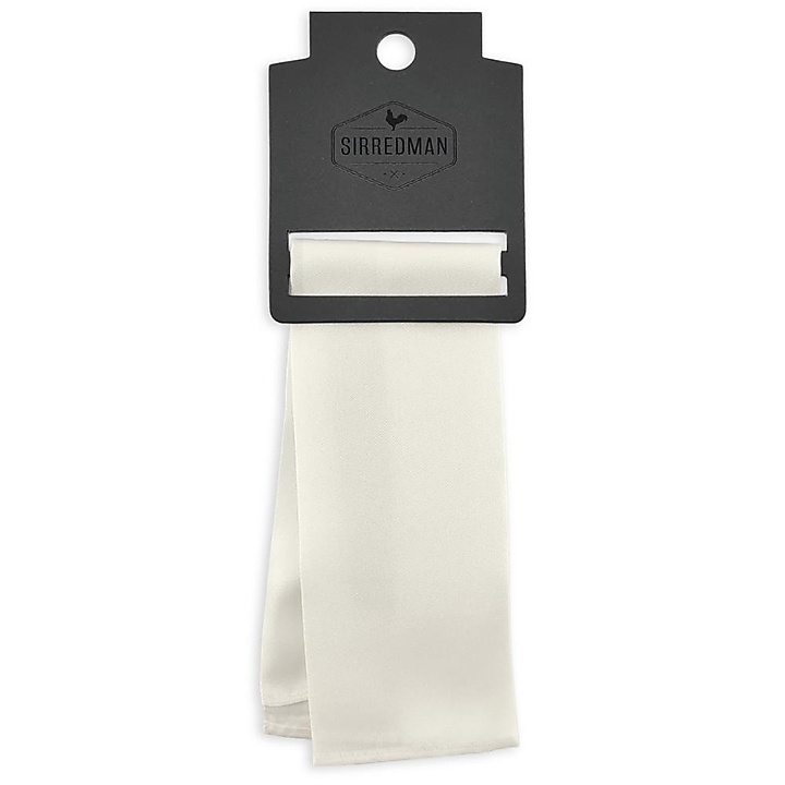 pocket square silk satin white