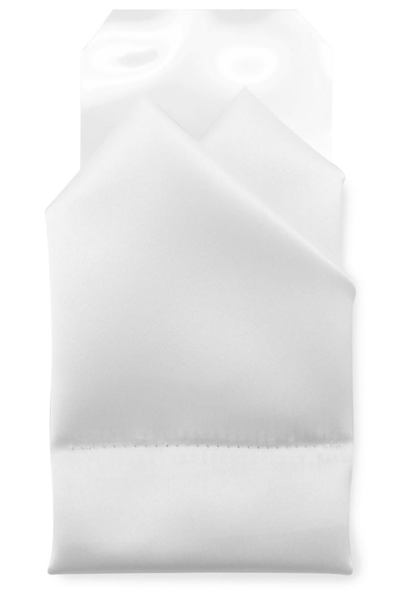 Pre-folded white pocket square on card - 1
