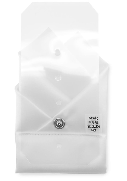 Pre-folded white pocket square on card