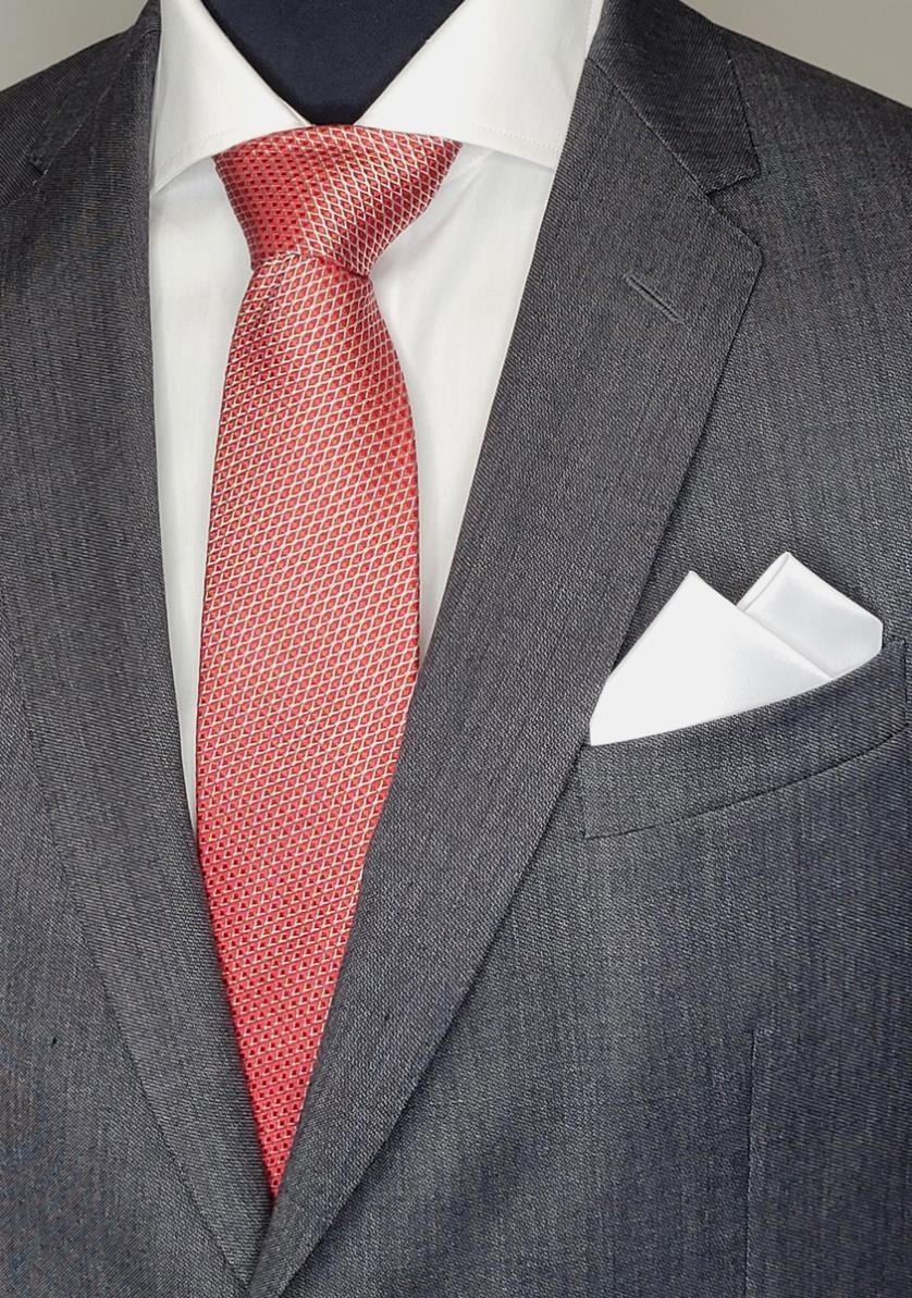 Pre-folded white pocket square on card - 3