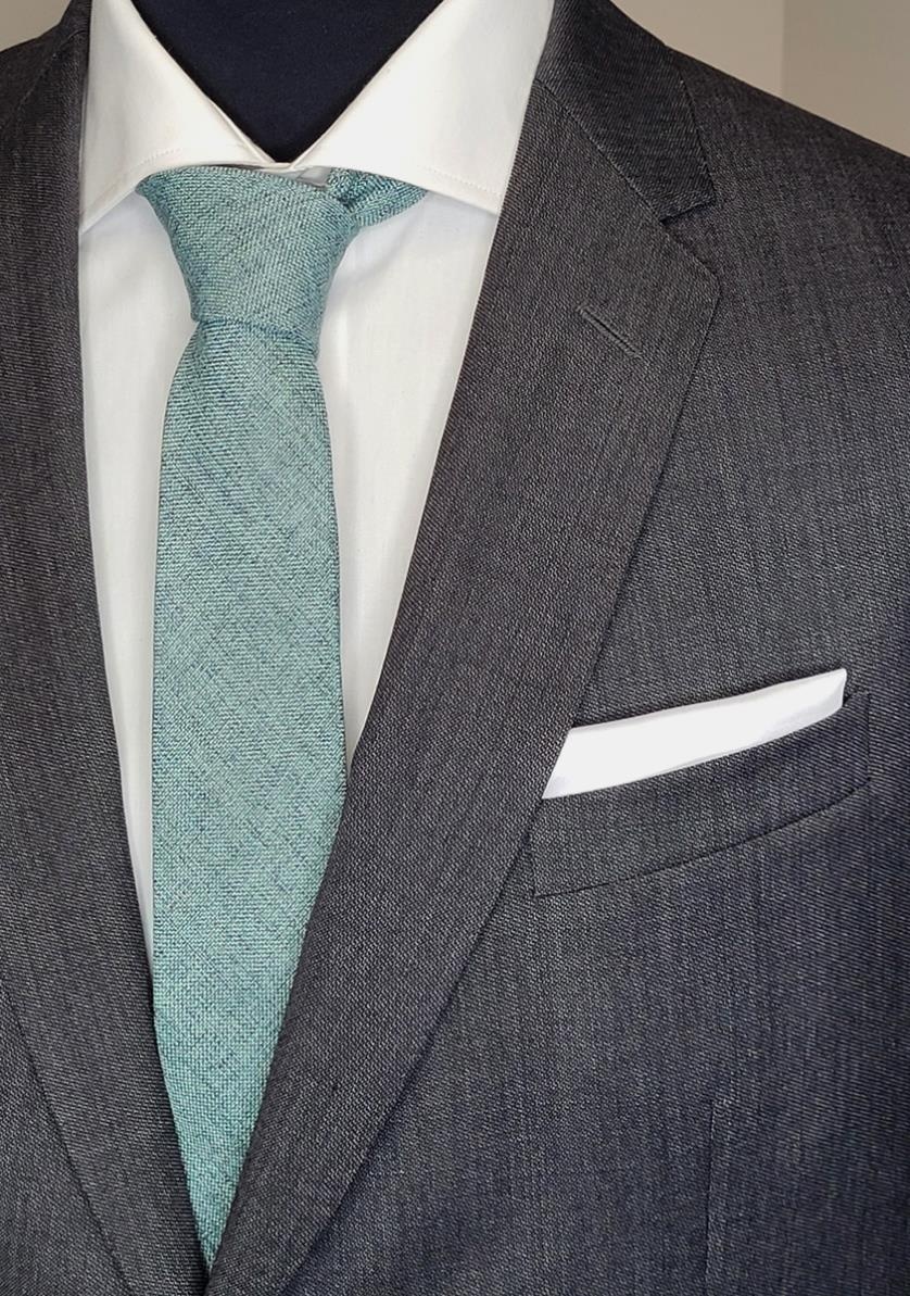 Pre-folded white pocket square on card - 4