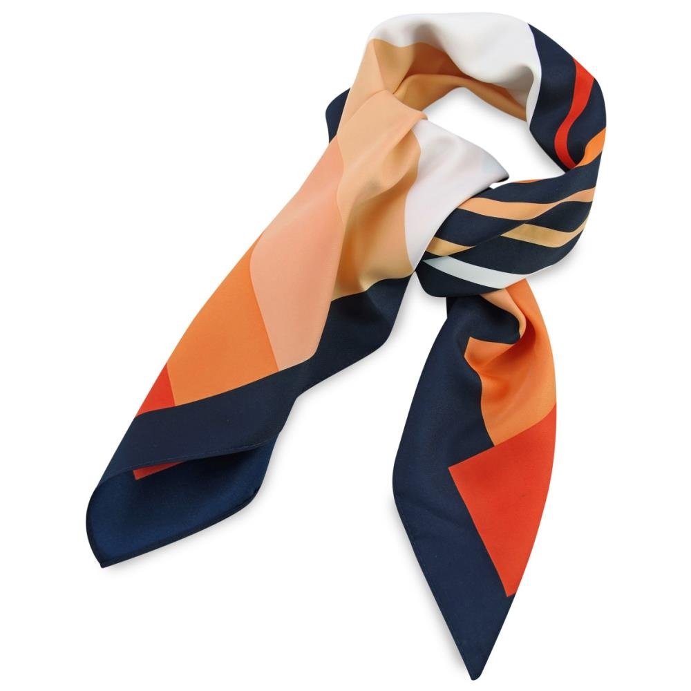 scarf orange striped square - 1