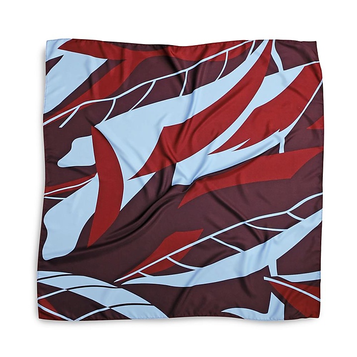 Scarf pattern aubergine light blue