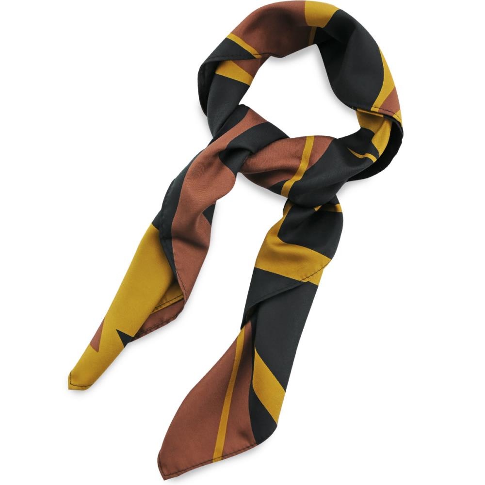 scarf pattern black ochre square - 1