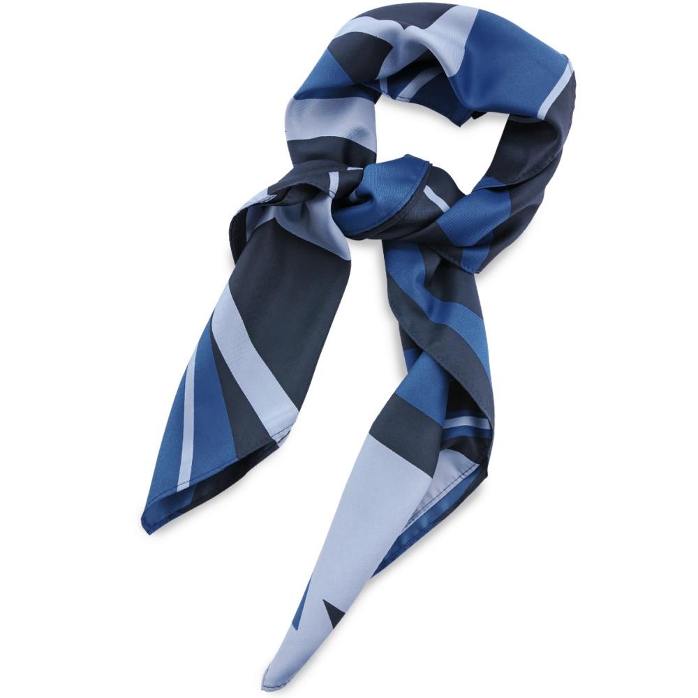 Scarf pattern denim blue white - 1