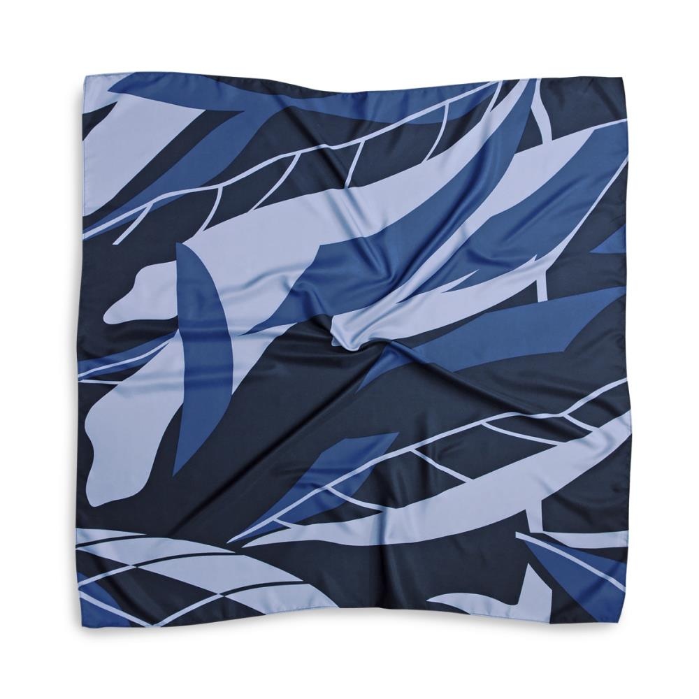 Scarf pattern denim blue white - 2