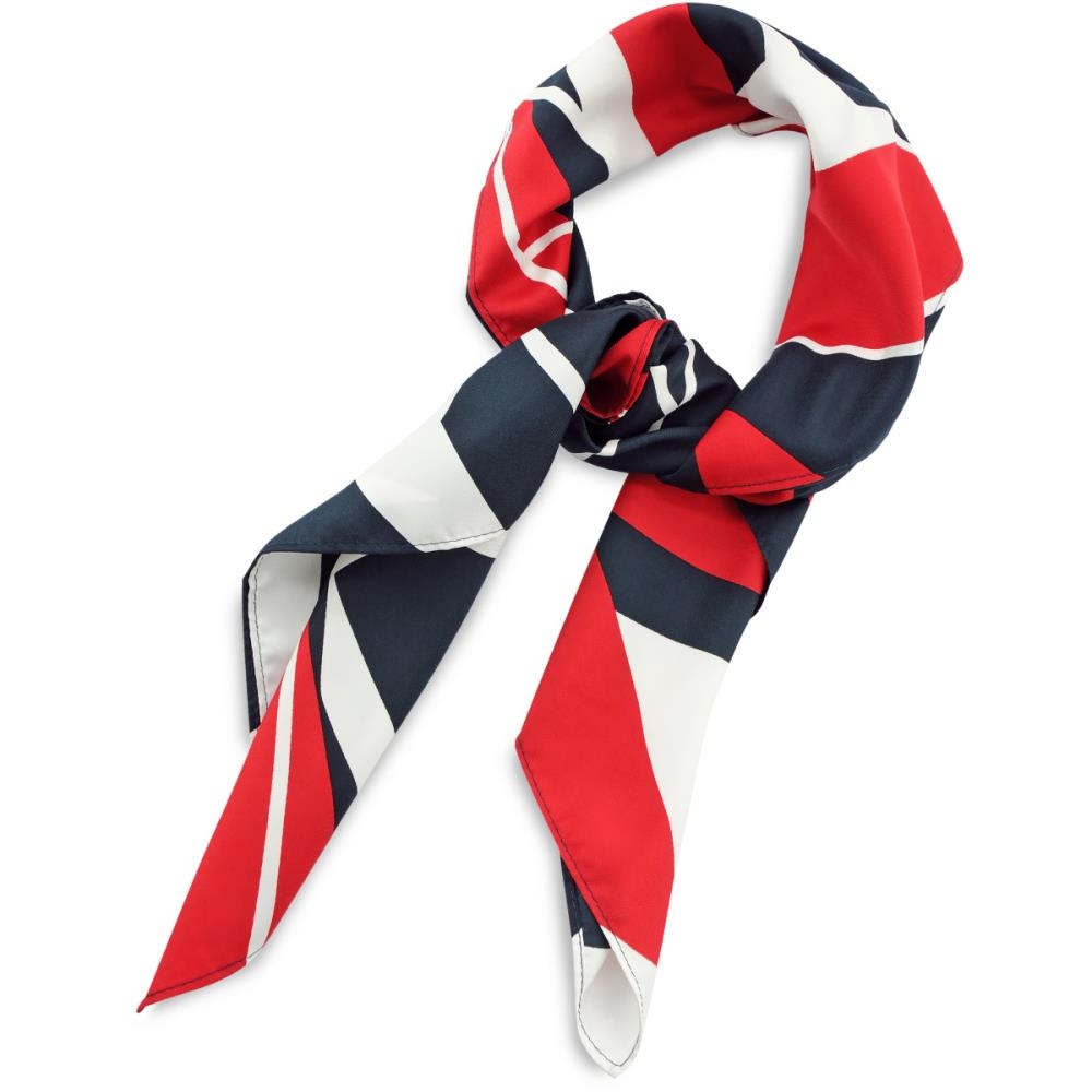 Scarf pattern navy red - 1