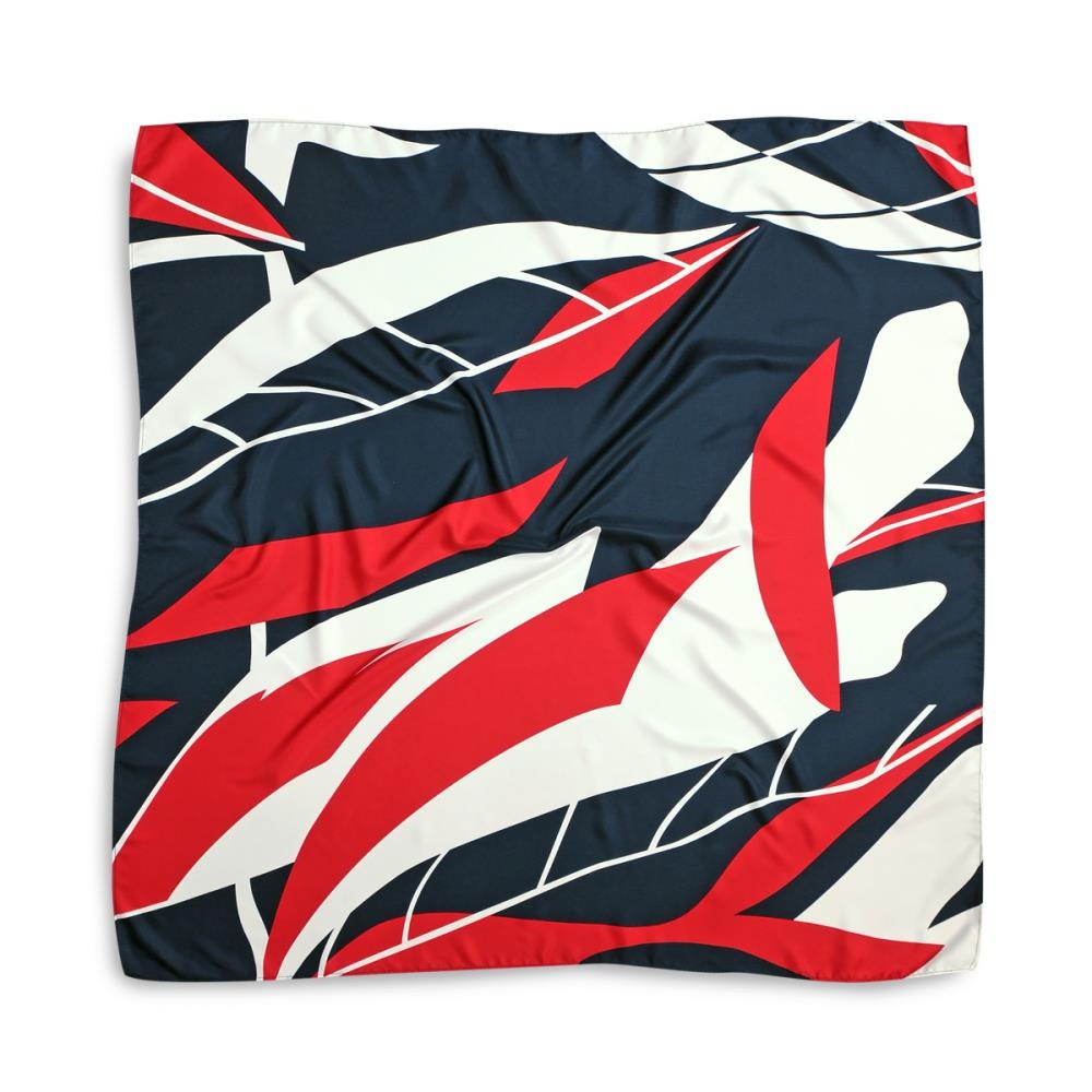 Scarf pattern navy red - 2