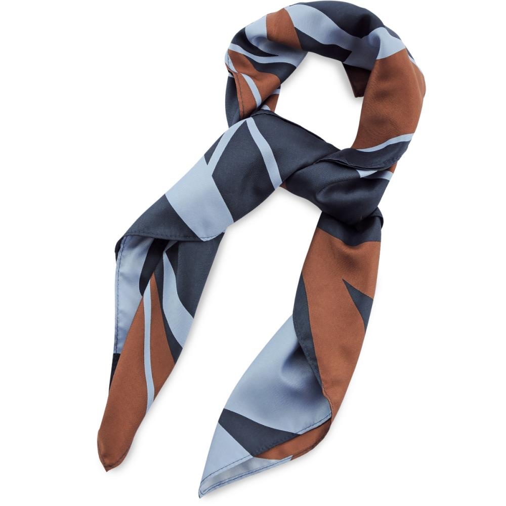 Scarf pattern navy rust - 1