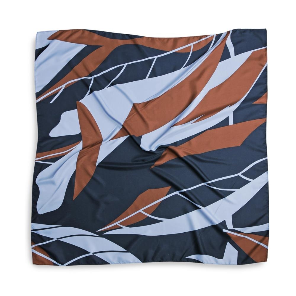 Scarf pattern navy rust - 2
