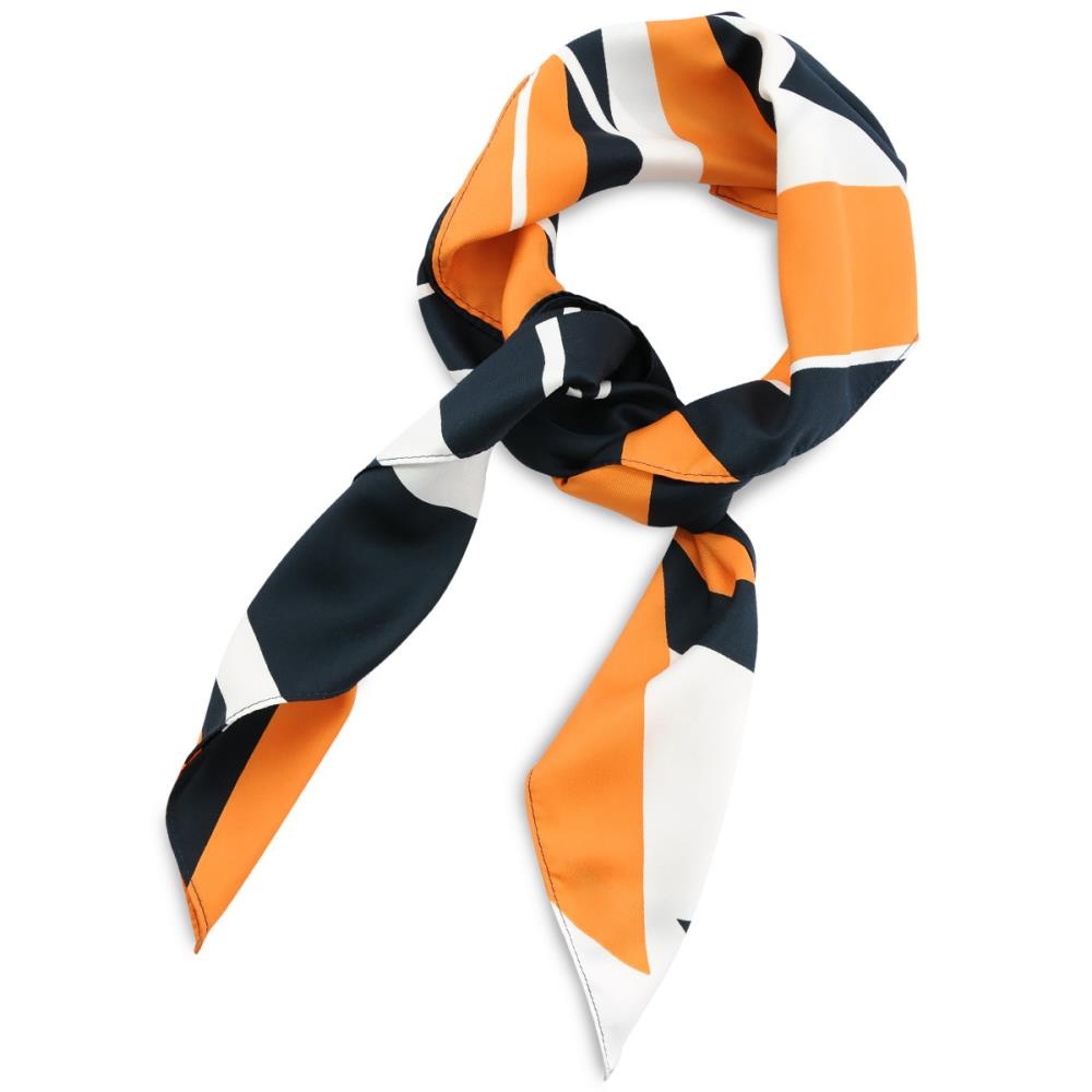 Scarf pattern orange white - 1