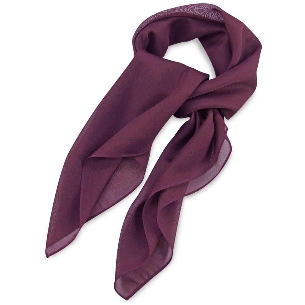 scarf plain aubergine square - 1