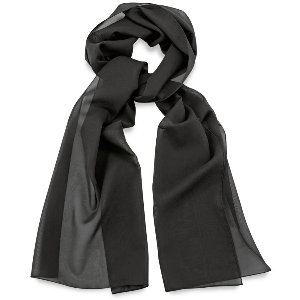 scarf plain black rectangle - 1