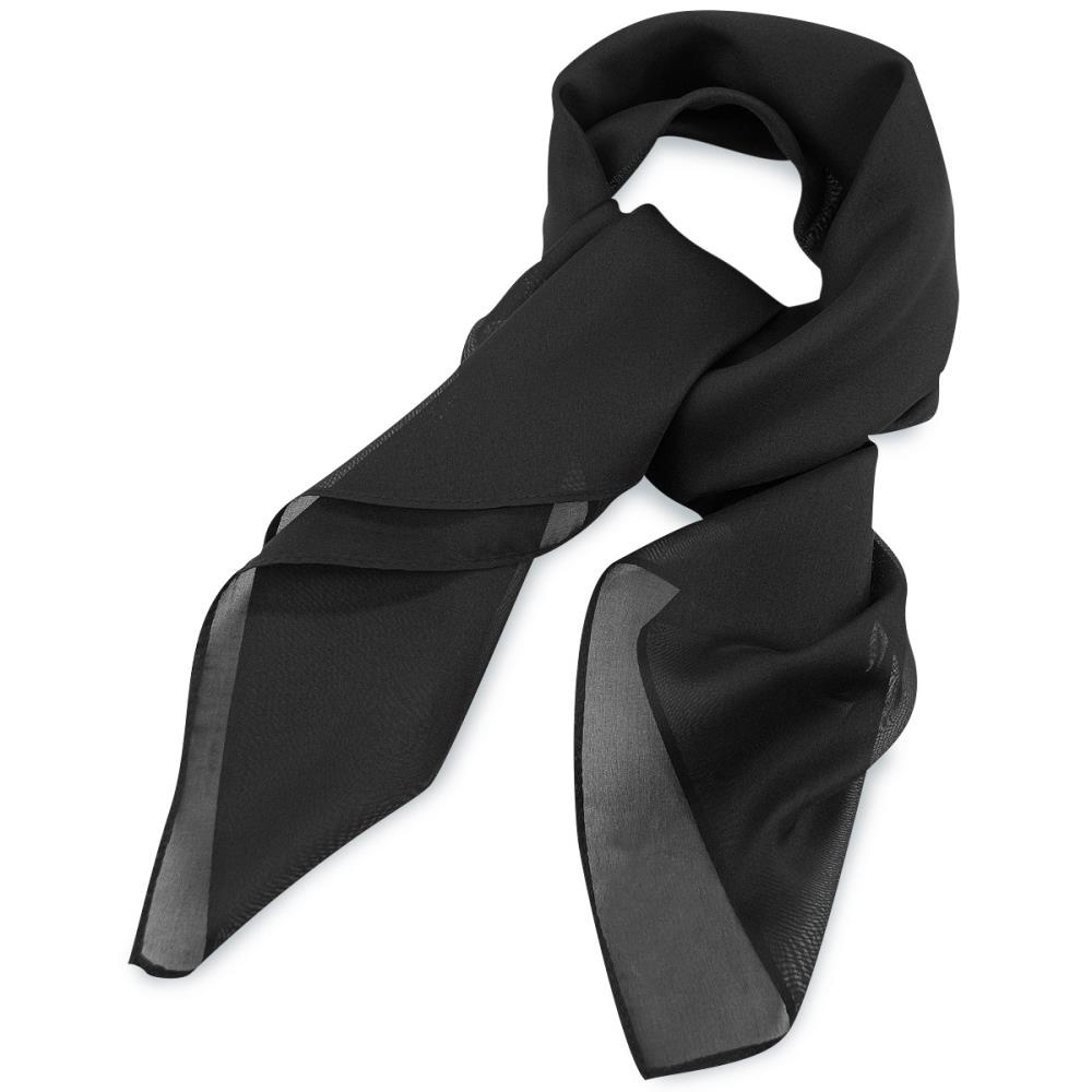 scarf plain black square - 1