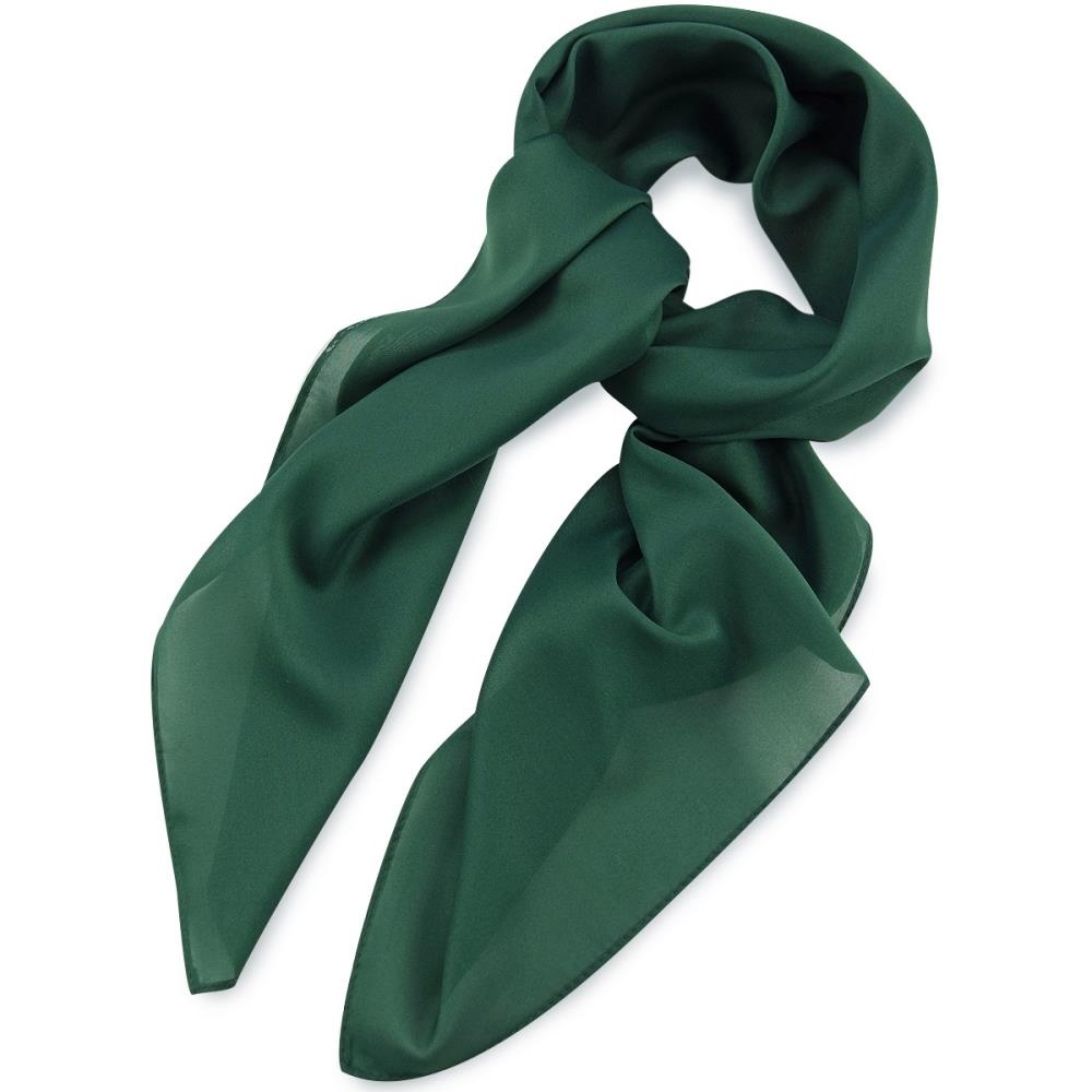 scarf plain bottle green square - 1