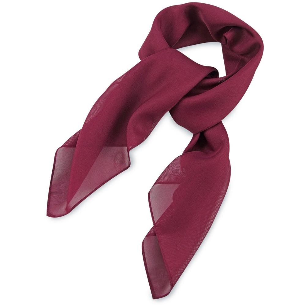 scarf plain burgundy square - 1