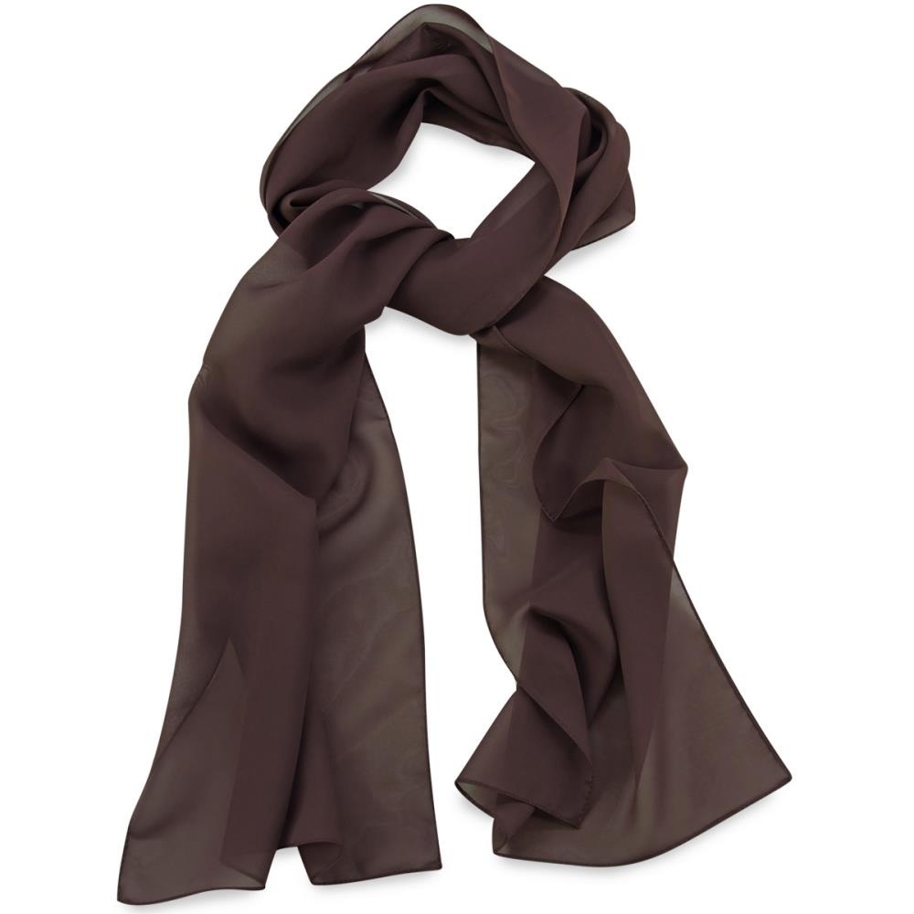 scarf plain chocolate brown rectangle - 1