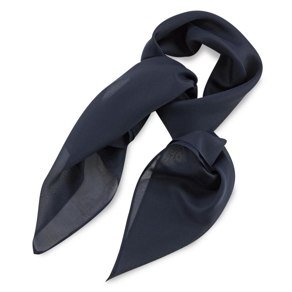 scarf plain navy blue square - 1