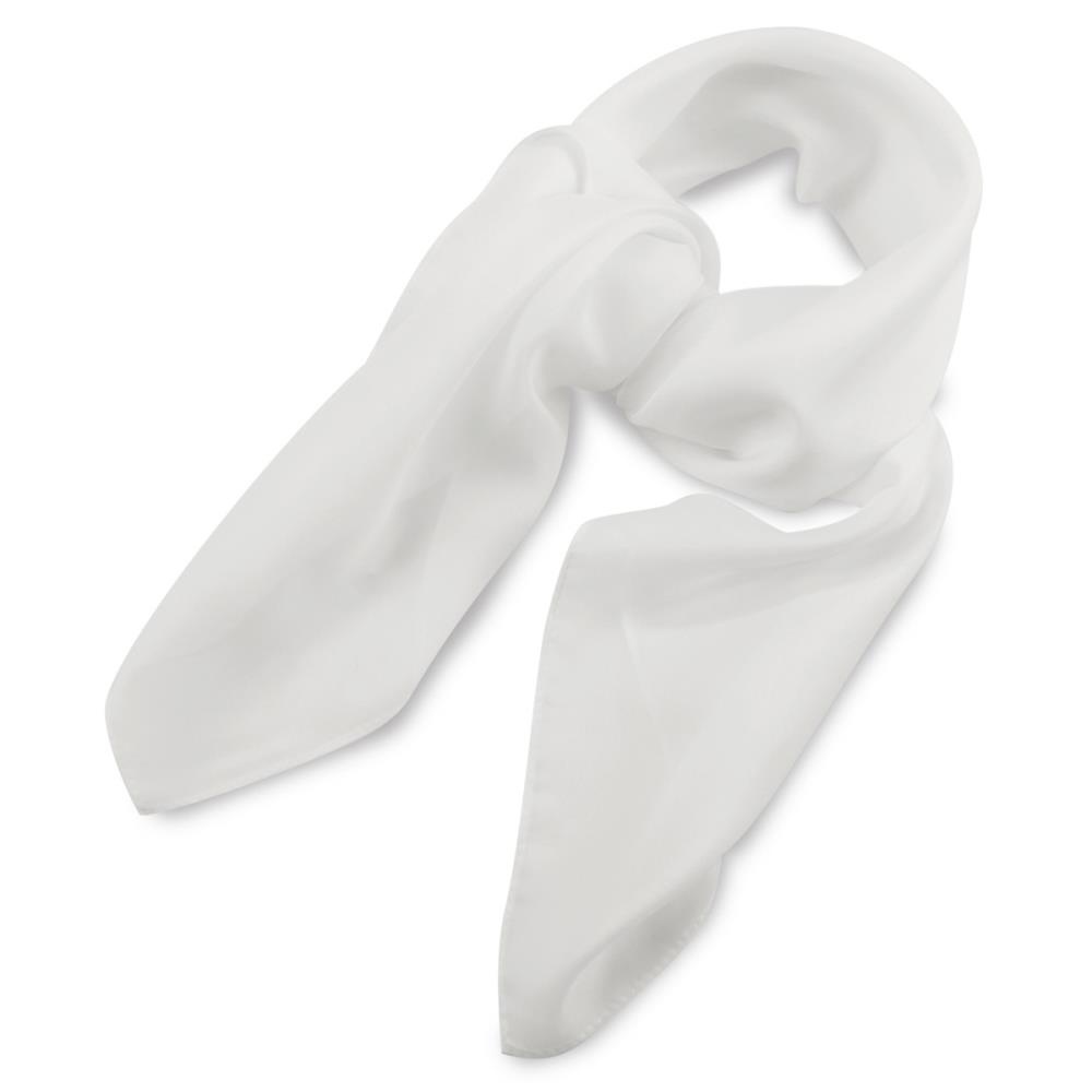 scarf plain white square - 1