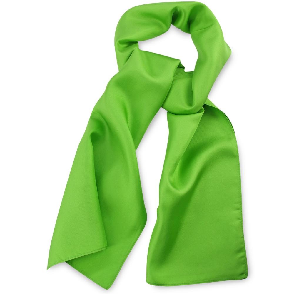 scarf silk apple green plain rectangle - 1