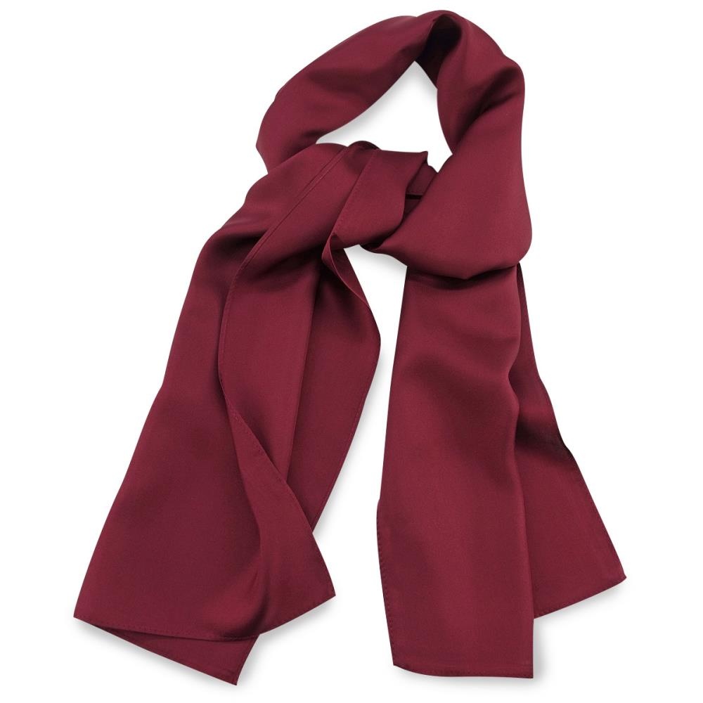 scarf silk bordeaux red plain rectangle - 1