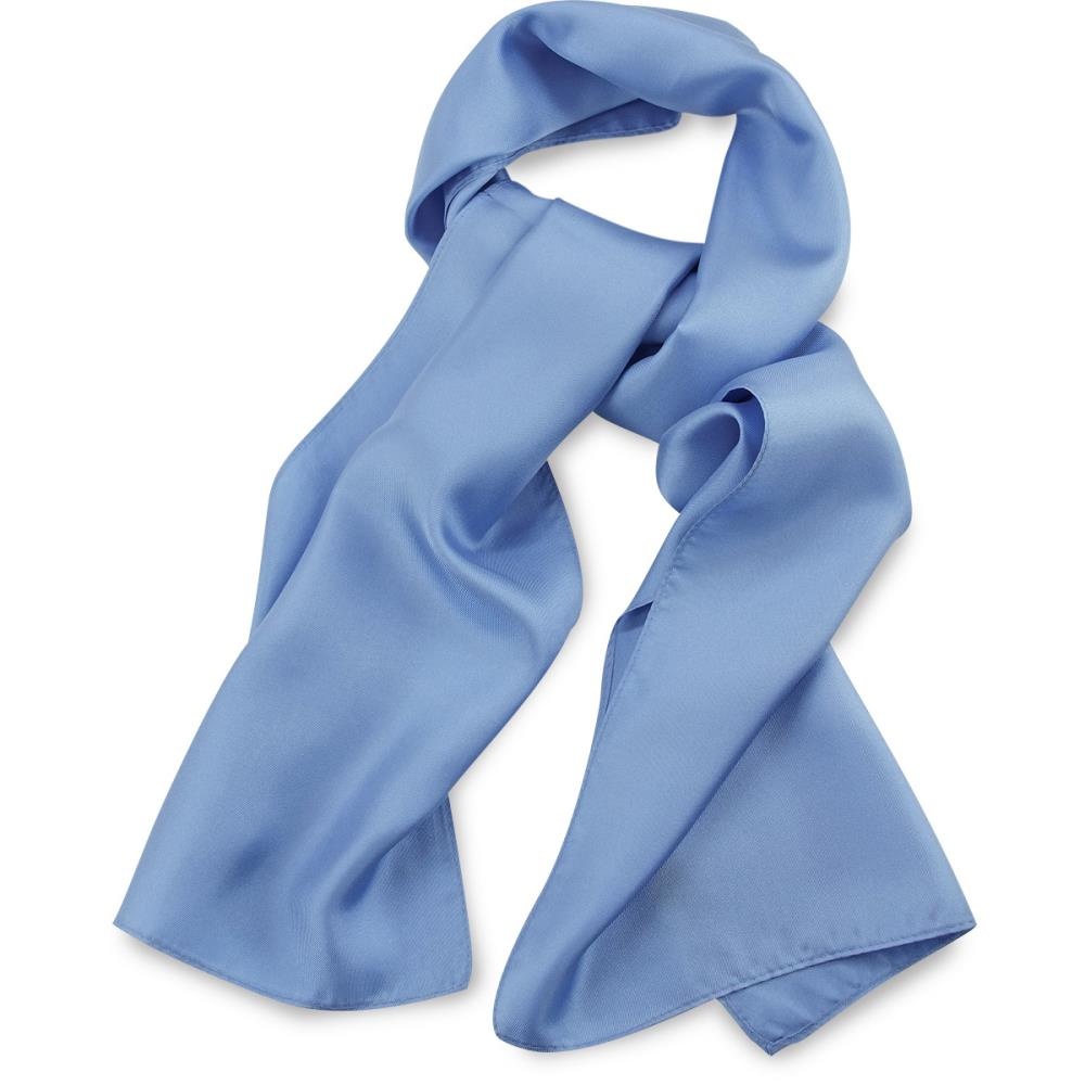 scarf silk Ice blue plain rectangle - 1