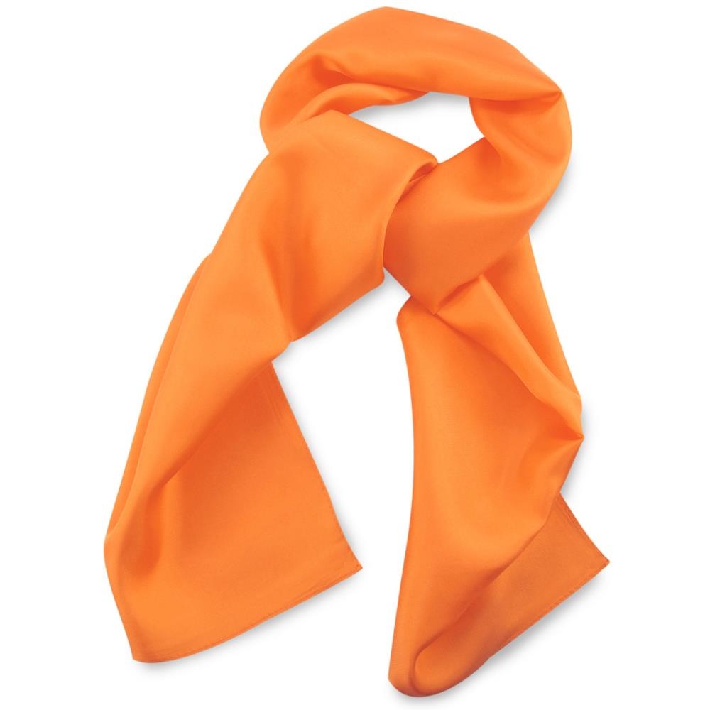 scarf silk orange plain rectangle - 1