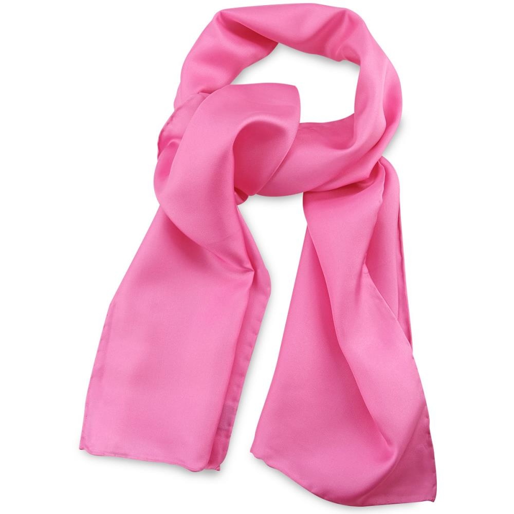 scarf silk pink plain rectangle - 1