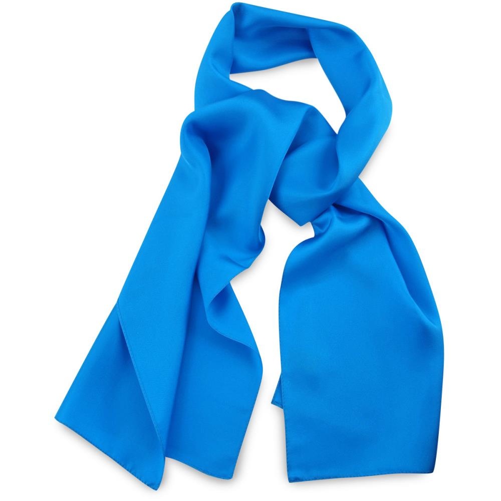 scarf silk process blue plain rectangle - 1