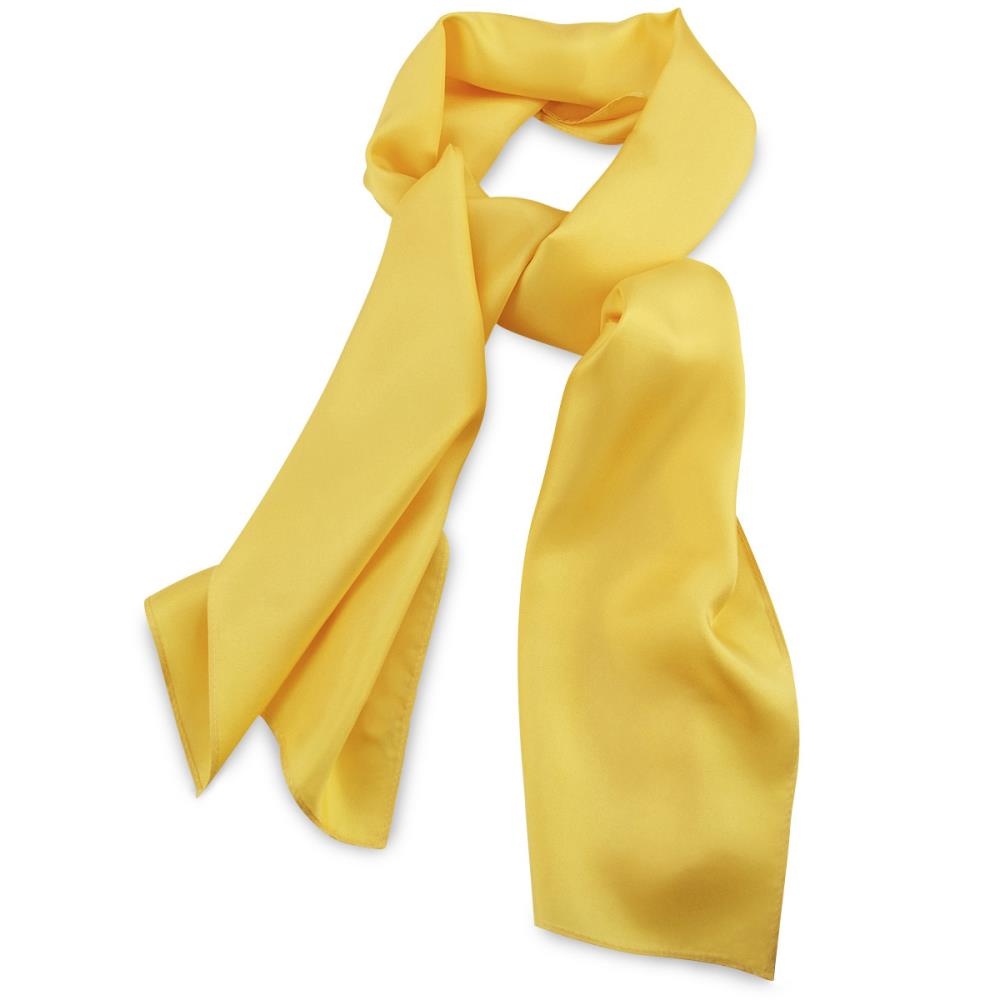 scarf silk yellow plain rectangle - 1
