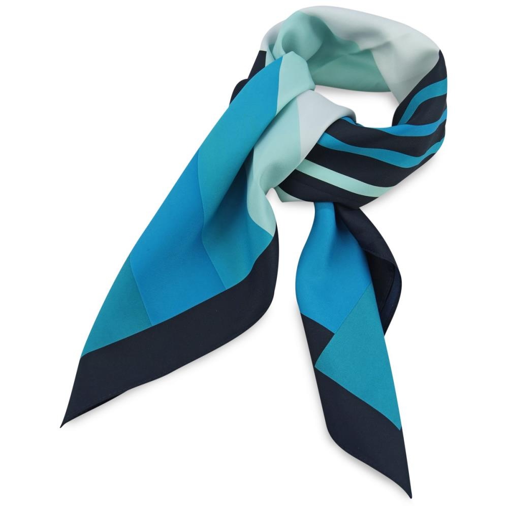 Scarf turquoise striped - 1