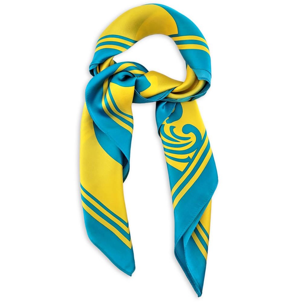 Scarf Viva Silk yellow blue - 1