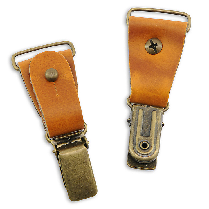 set of suspender buttons & screws antique brass S
