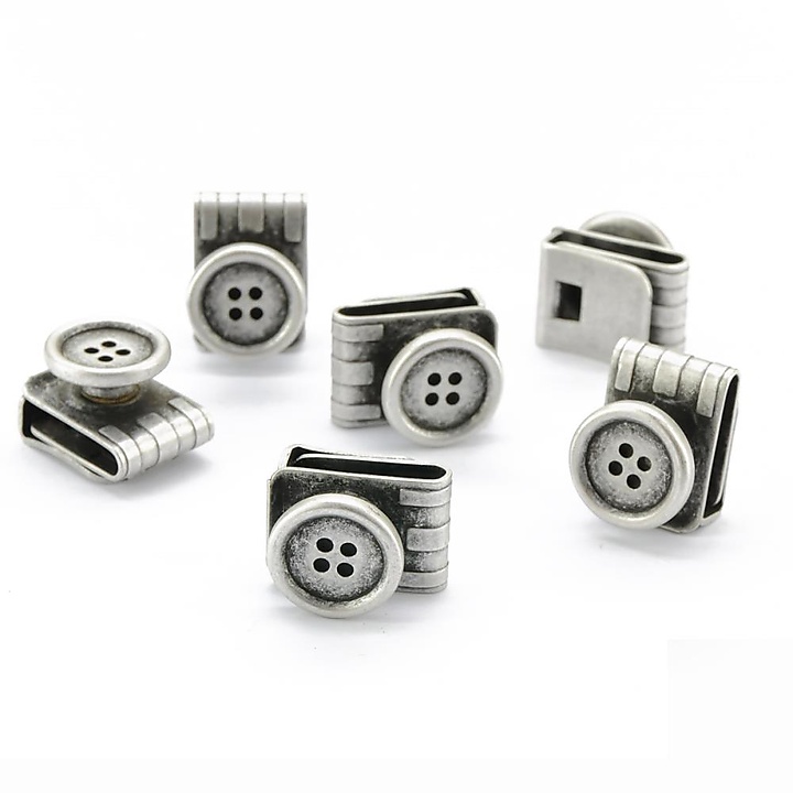 set of suspender buttons antique silver