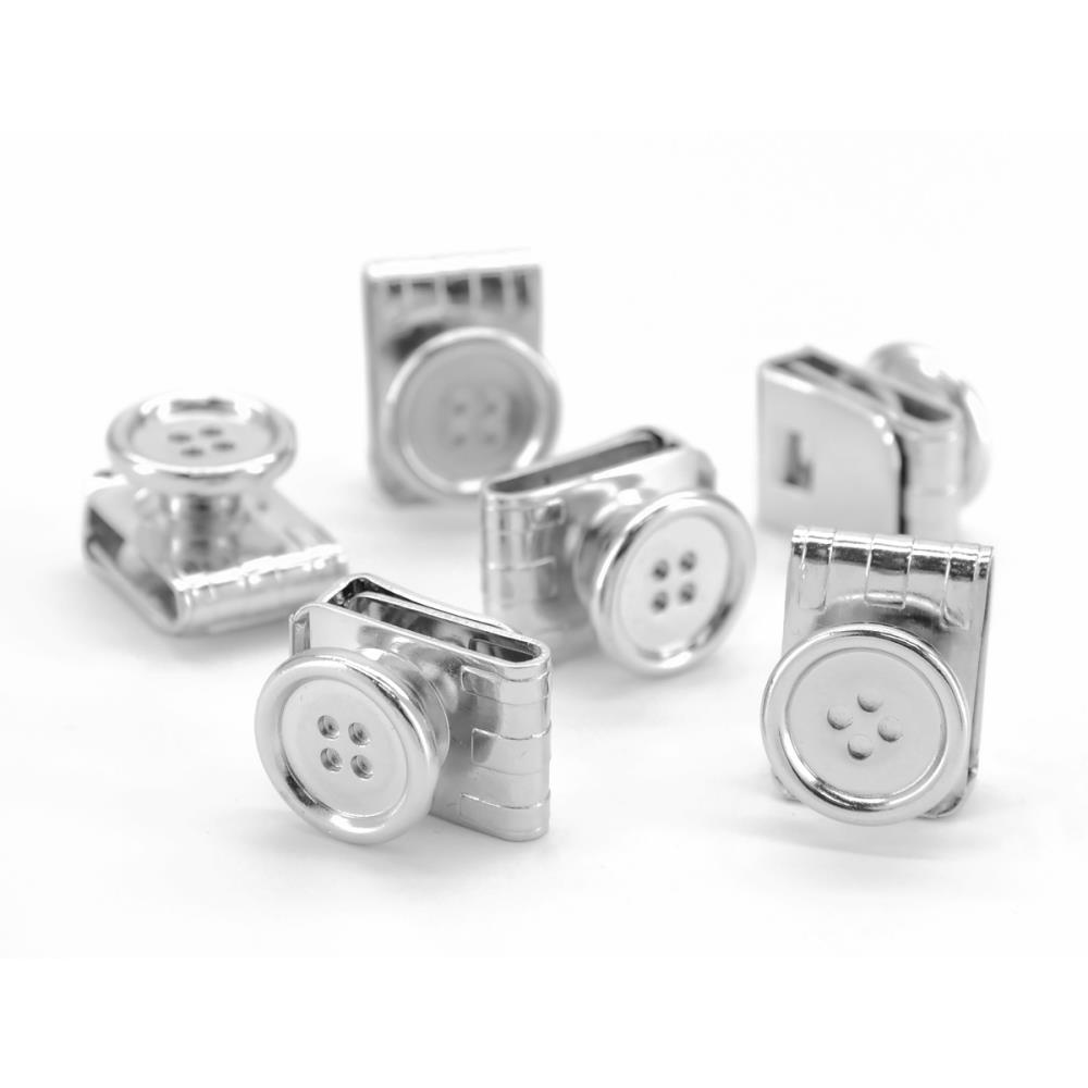 set of suspender buttons silver-plated - 2