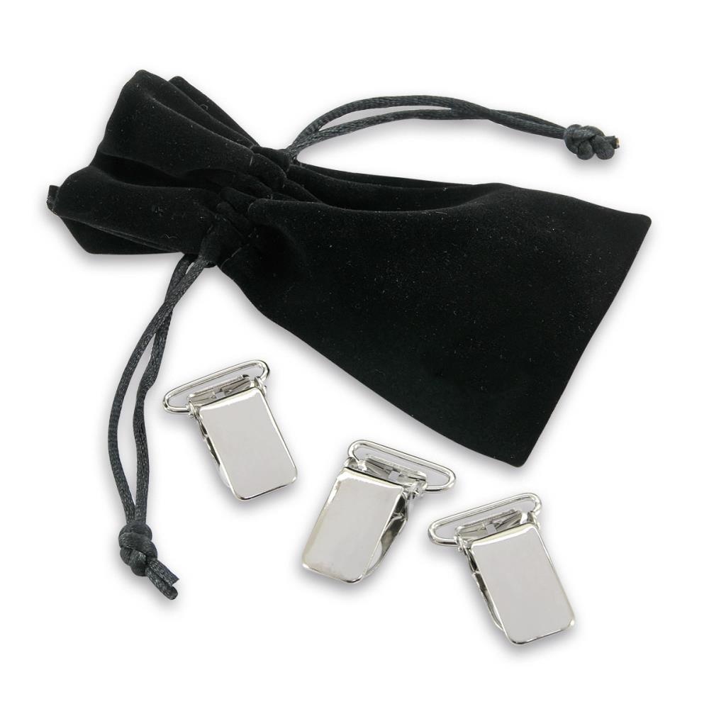 set of suspender clips 20mm silver-plated - 1