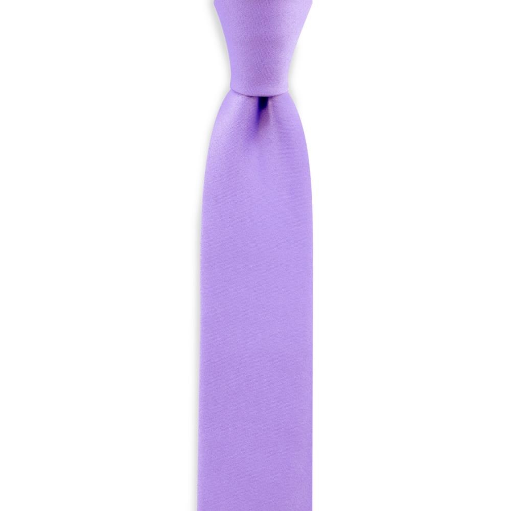 Skinny necktie lilac satin - 1