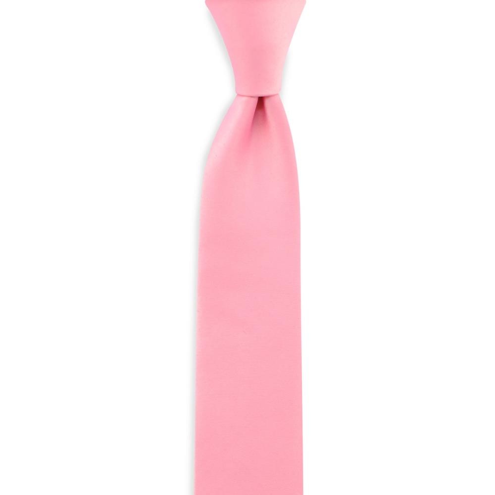 Skinny necktie pink satin - 1