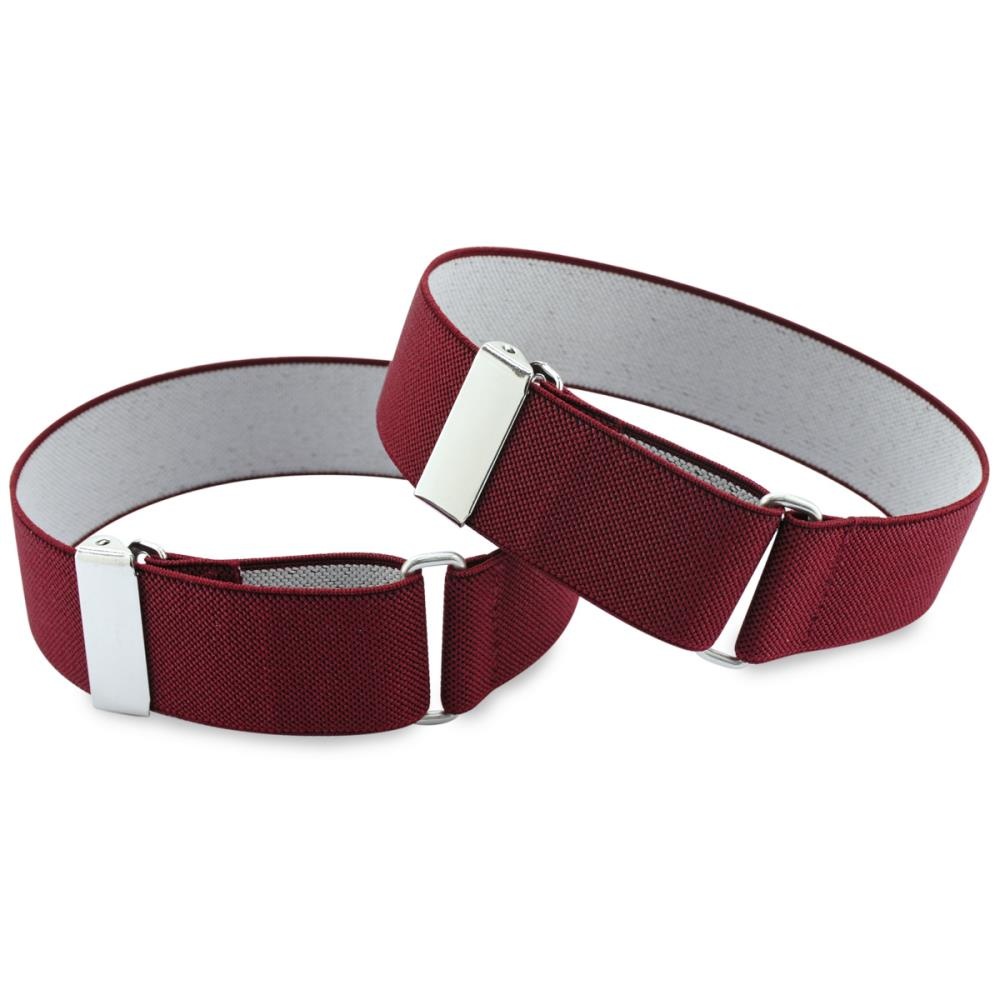 sleeve garters bordeaux red elastic - 1