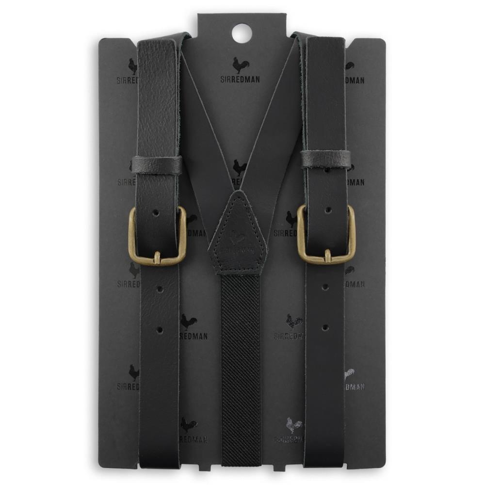 sturdy leather WORK suspenders black - 3