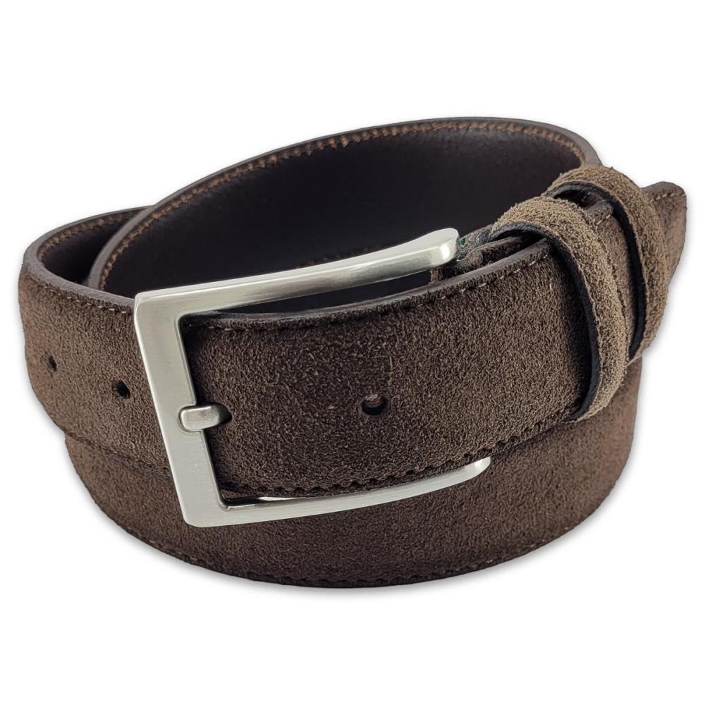suede belt brown L - 1