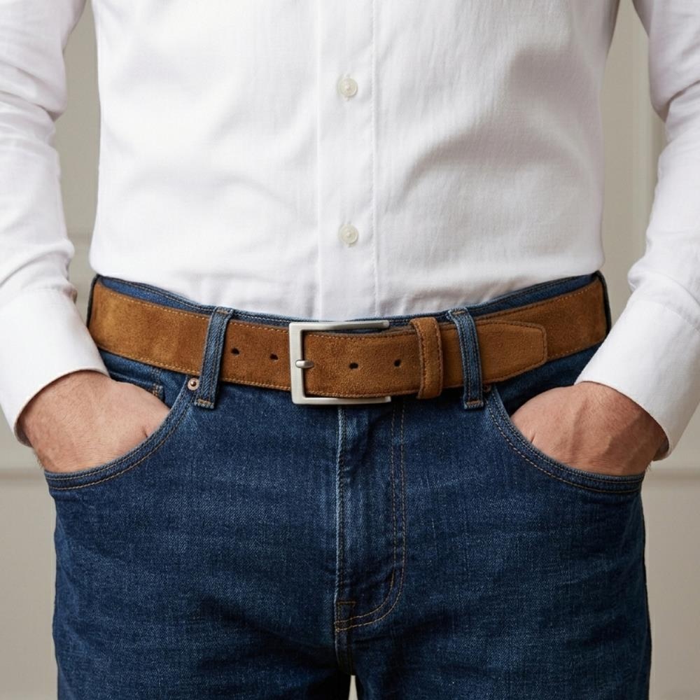 suede belt cognac M - 1