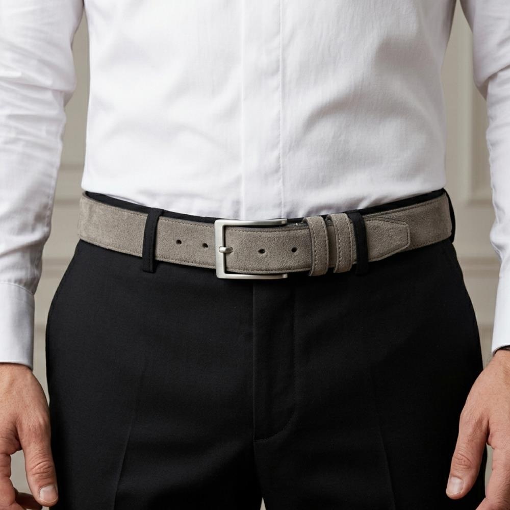 suede belt light grey S - 2